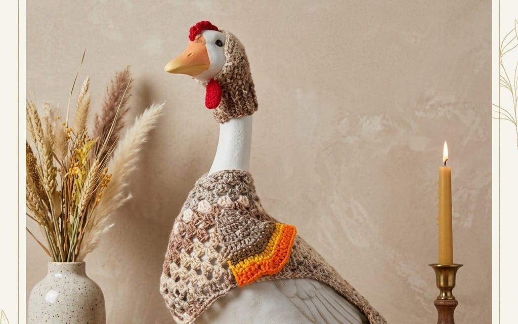 Fall Crochet Goose Sweater Cozy