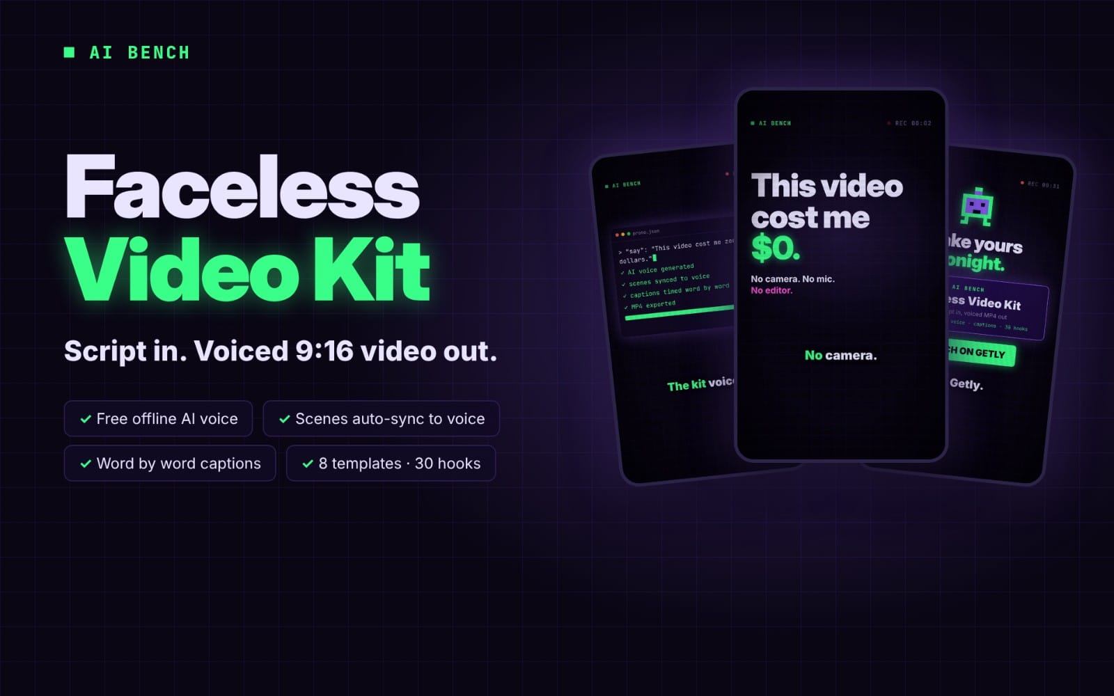 AI Bench Faceless Video Kit