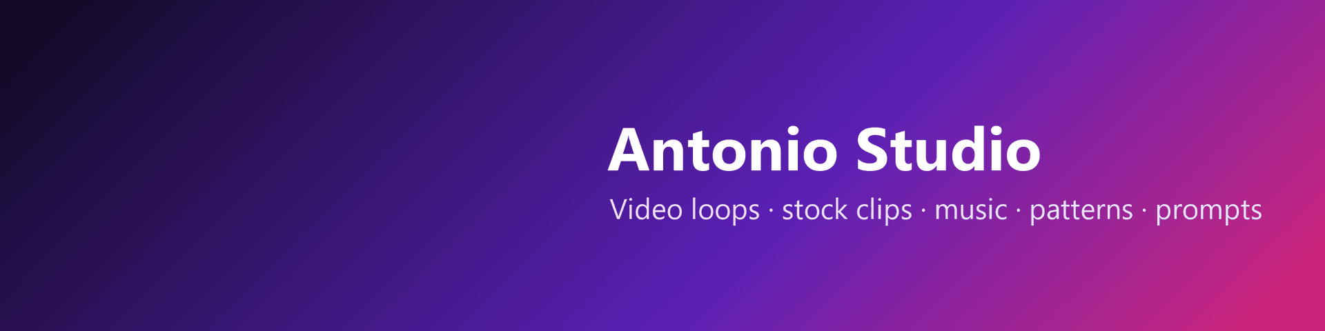 Antonio Studio store banner