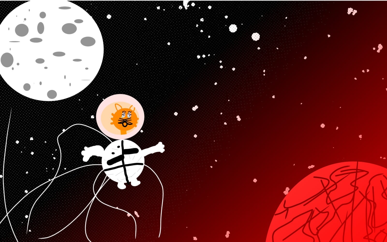 Space cat painting