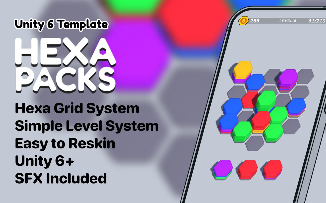 Hexa Packs – Unity Game Template