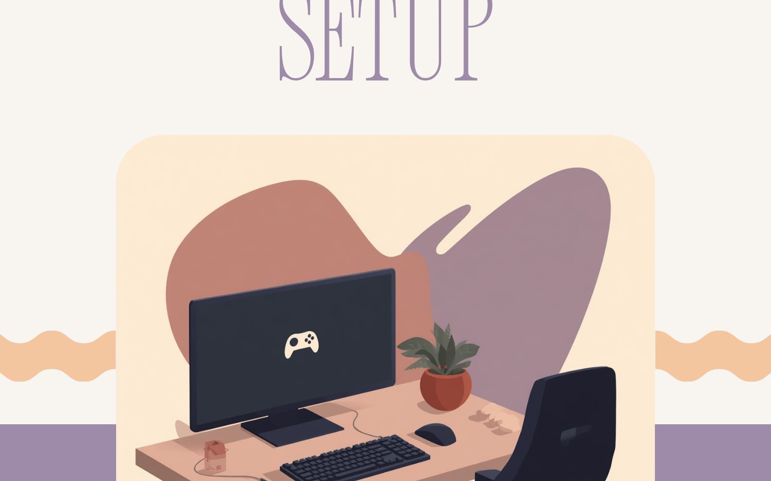 Ästhetischer minimalistischer gemütlicher Gaming-Desktop-Wallpaper