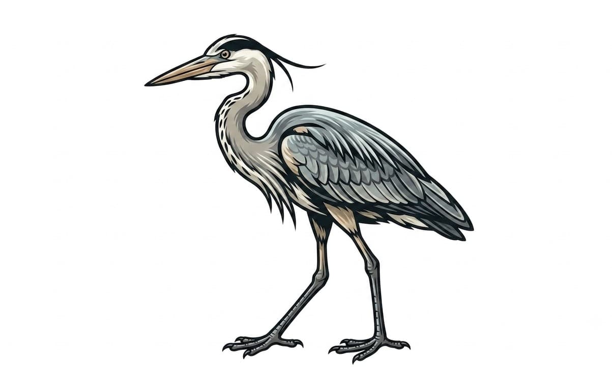 Grey heron icon