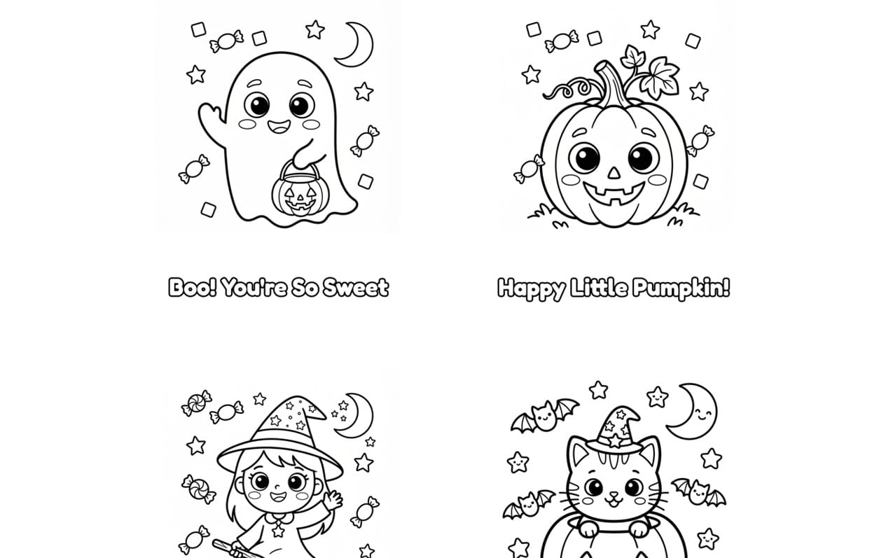 Portada bilingüe de Halloween para colorear