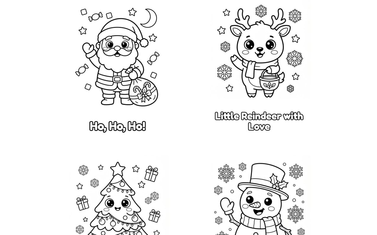 Portada bilingüe de Navidad para colorear