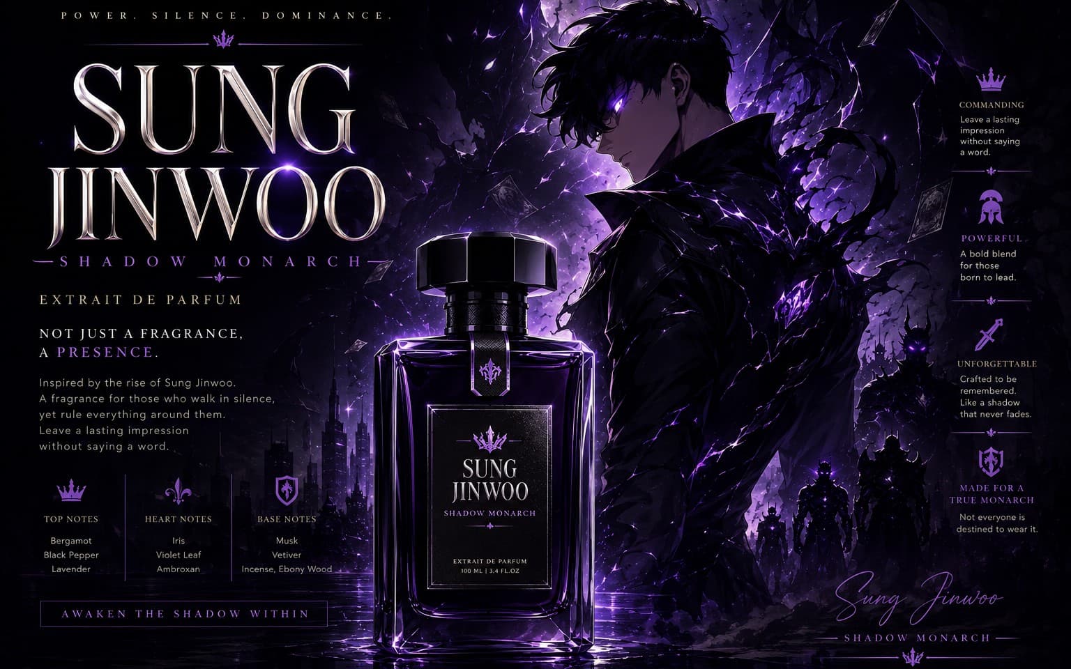 Sung Jinwoo – Shadow Monarch Extrait de Parfum Poster