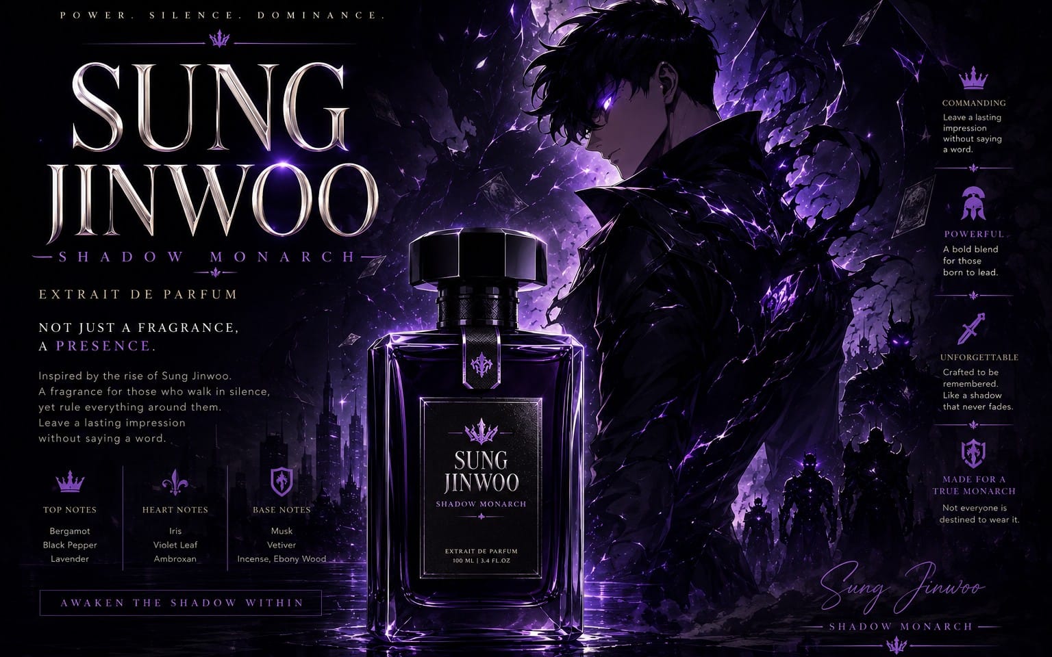Sung Jinwoo – Shadow Monarch Extrait de Parfum Poster
