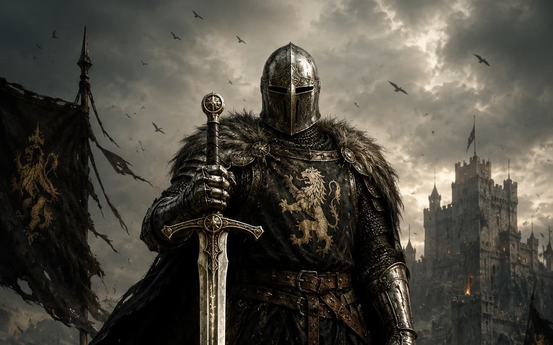 The Black Knight – Guardian of the Fallen Kingdom | Premium Medieval Collector Poster