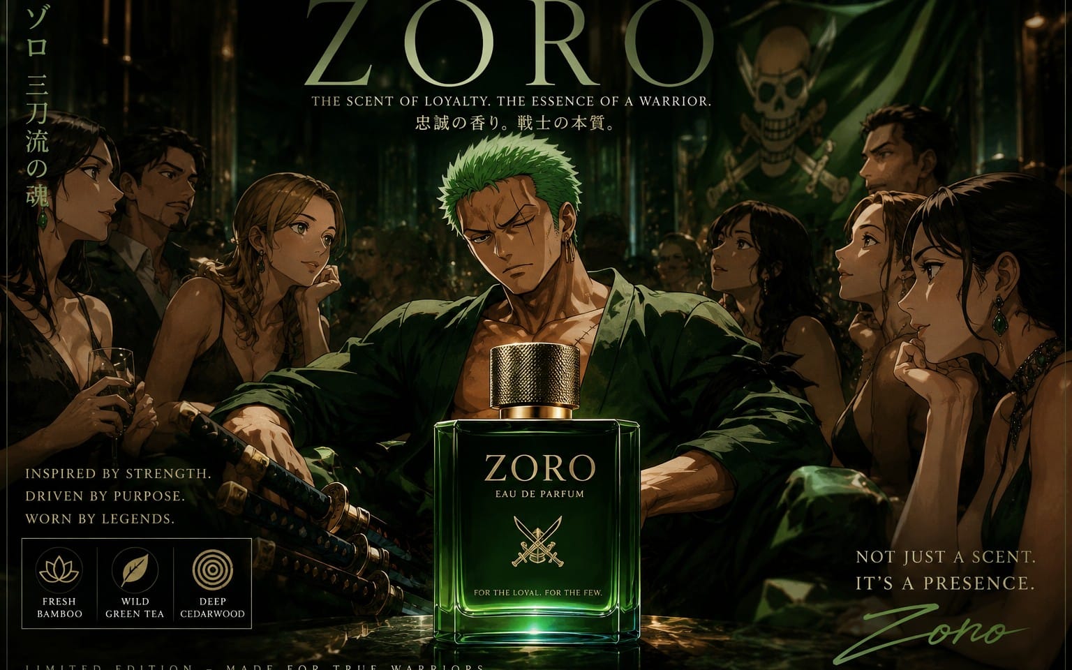 ZORO Eau De Parfum – The Scent of Loyalty. The Essence of a Warrior.