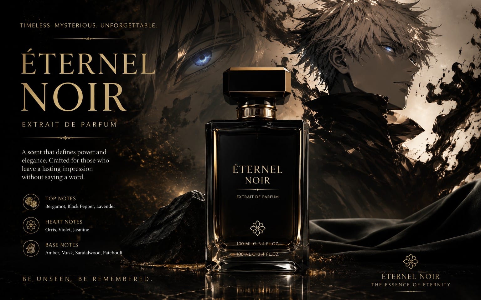 Éternel Noir – Luxury Perfume Poster