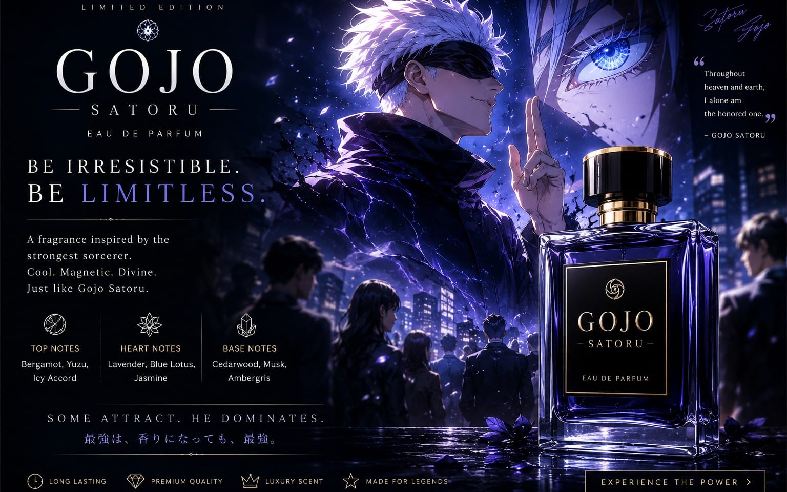 Gojo Satoru – Limitless Eau de Parfum Poster