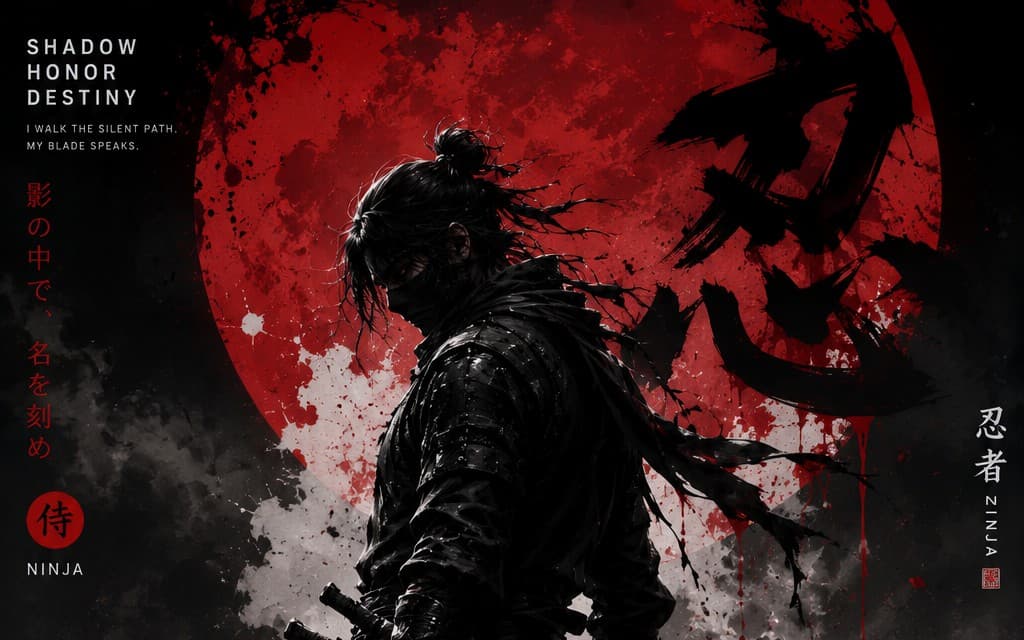 Shadow Honor – Ninja Warrior | Premium Samurai Collector Poster