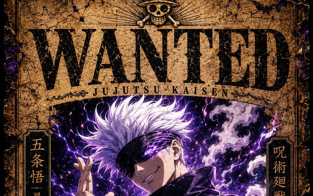 Gojo Satoru – Legendary Wanted Poster | Collector Edition Anime Wall Art