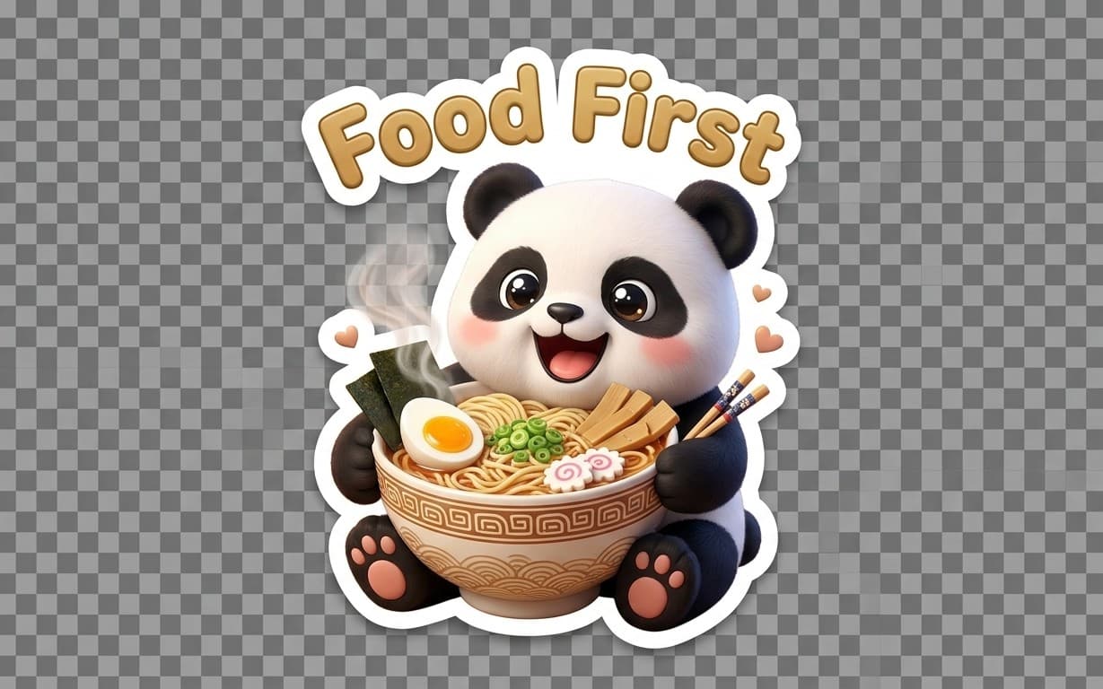 Panda Life Sticker Pack Vol. 1 | 7 Cute Kawaii Panda PNG Stickers | Transparent Digital Stickers | Planner, Journal, GoodNotes, Discord & Cricut Clipart