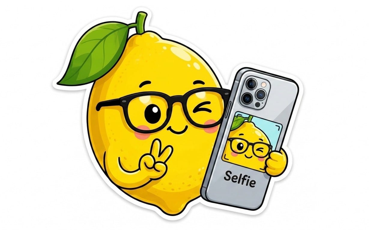 Cute Lemon Working on Laptop Sticker | Kawaii Lemon Office Worker | Funny Fruit Character PNG | Digital Sticker for Planners, Cricut & Print