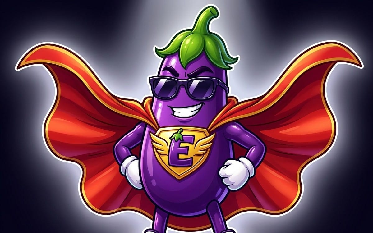 Funny Eggplant Character Sticker Pack – 10 Cute Cartoon Vegetable Stickers