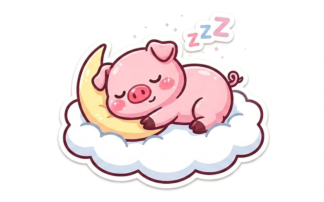 Cute Pink Pig Kawaii Sticker Pack | 15 Adorable Transparent Animal Stickers | PNG Digital Download | Planner, Journal & Chat Stickers