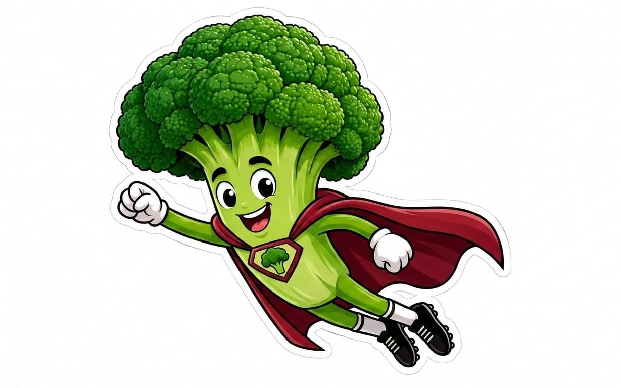 Cute Broccoli Soccer Sticker PNG | Kawaii Sports Vegetable Sticker | High-Resolution Digital Sticker for Cricut, Journaling & Planners