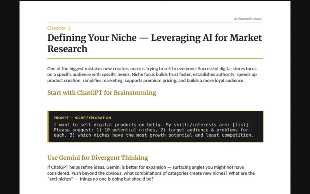 AI-Powered Growth Handbook for Getly Sellers | 78-Page Guide to SEO, Branding & Digital Products