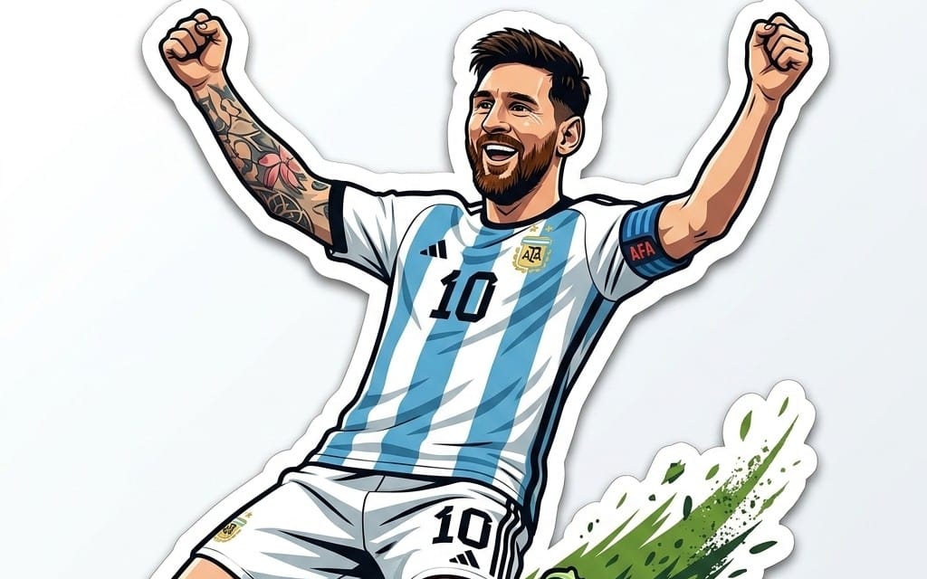 Coffee Break Messi Sticker PNG | Funny Football Vinyl Decal | Cute Argentina Soccer Digital Sticker | Cricut & Printable