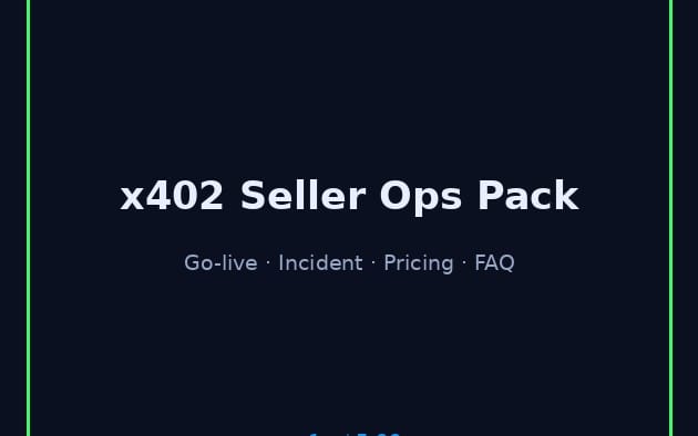 x402 Seller Ops Pack — Go-Live & Incident Checklist for HTTP 402 Sellers