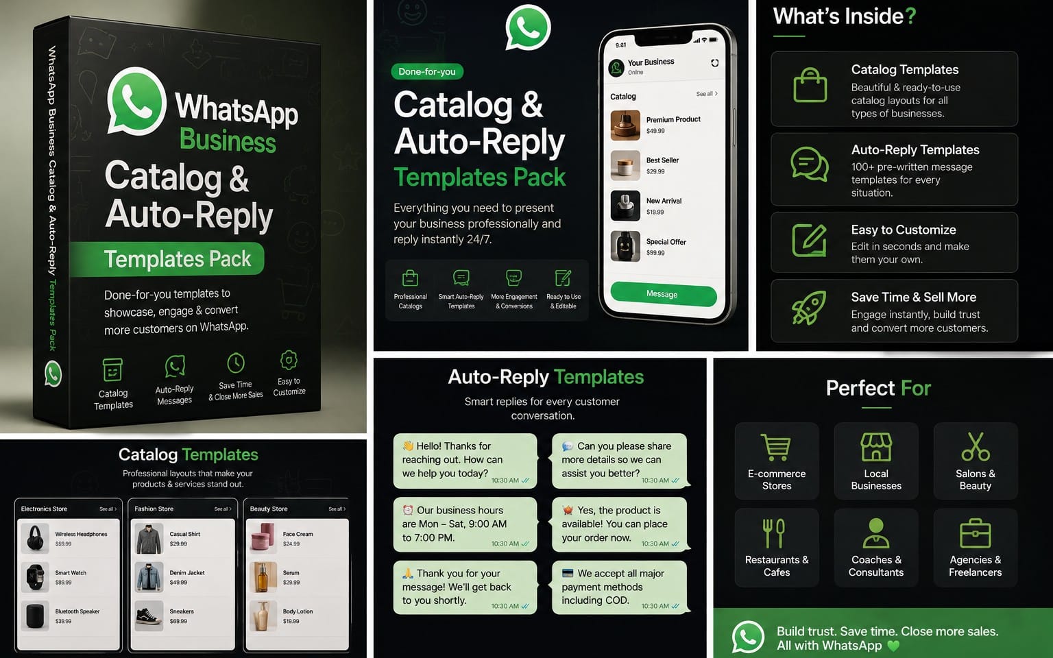WhatsApp Business Catalog & Auto-Reply Templates Pack