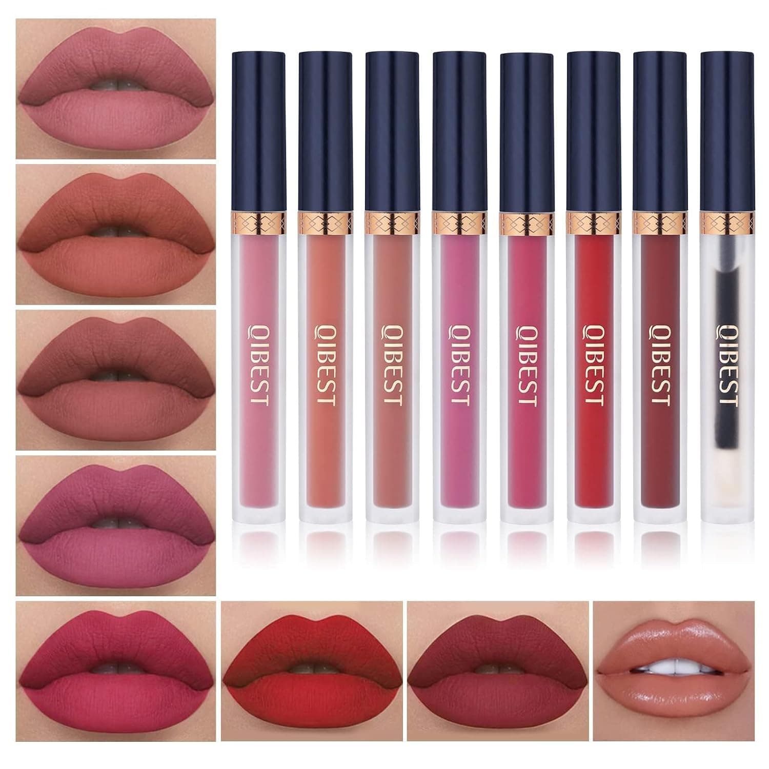 QiBest 7Pcs Matte Liquid Lipstick