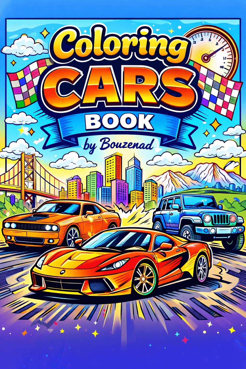 Coloring cars book by Bouzenad
