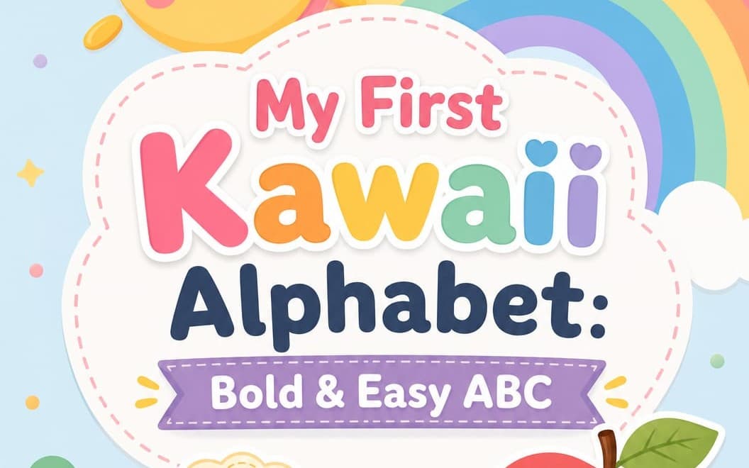 My First Kawaii Alphabet: Bold & Easy ABC Coloring Book for Kids