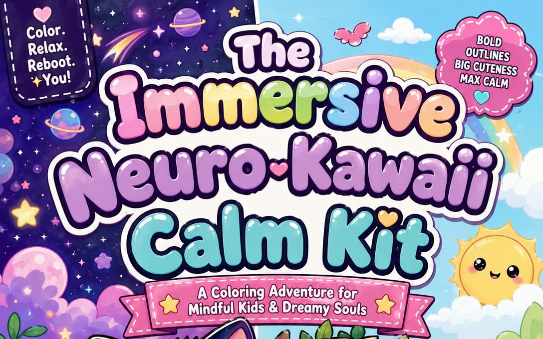 The Immersive Neuro-Kawaii Calm Kit: Bold & Easy Coloring Book