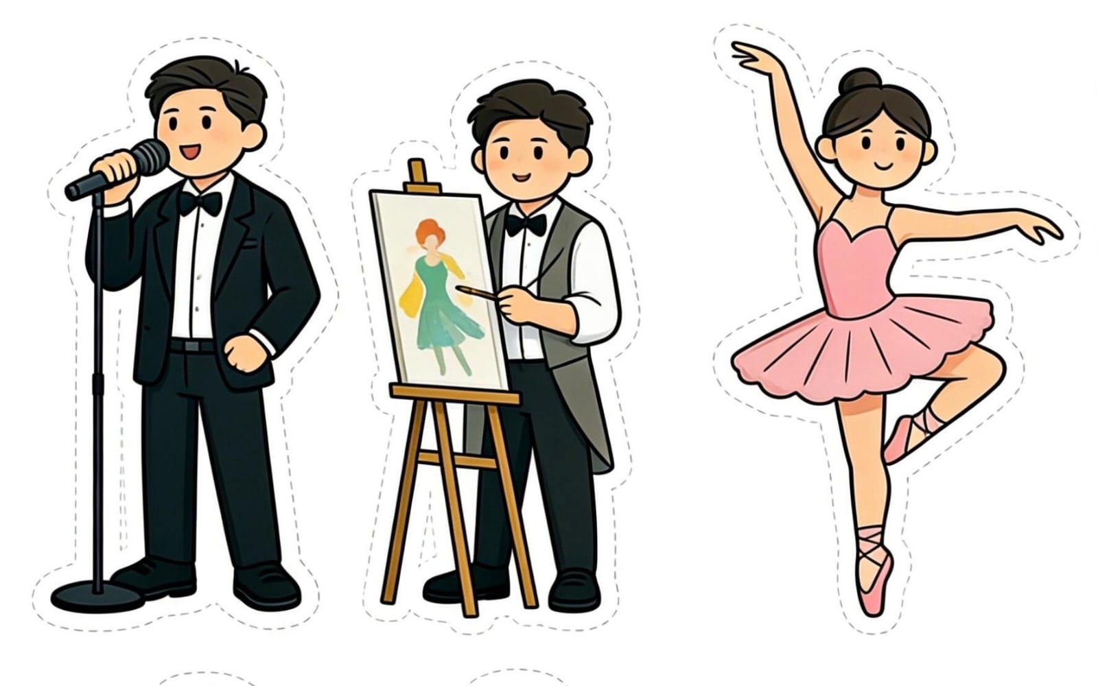 6 Career & Hobby Theme Digital Stickers Pack 04 | Action & Professional Icons