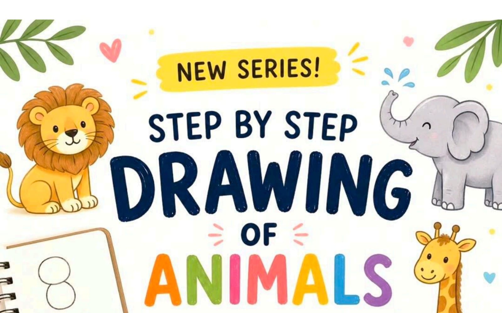 Learn to Draw 26 Animals | Step-by-Step Drawing Workbook PDF for Kids