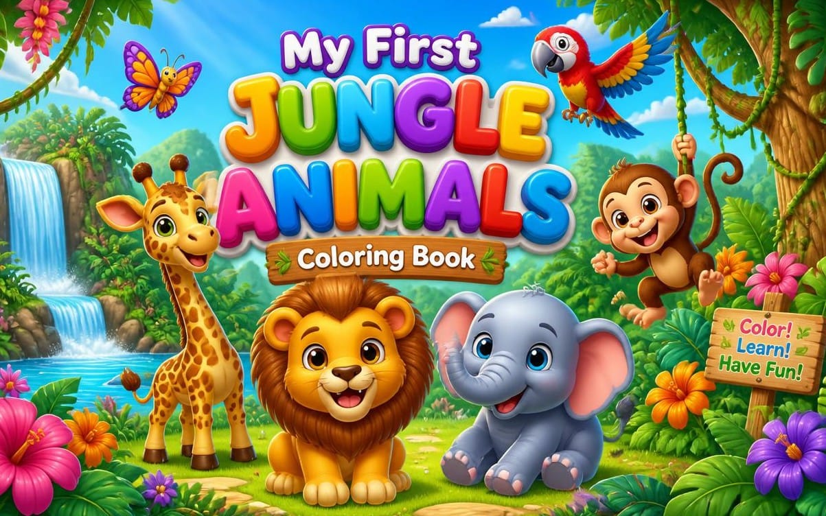 My First Jungle Animals Coloring Book