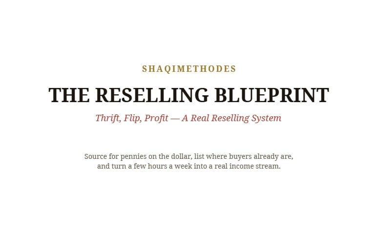 The Reselling Blueprint