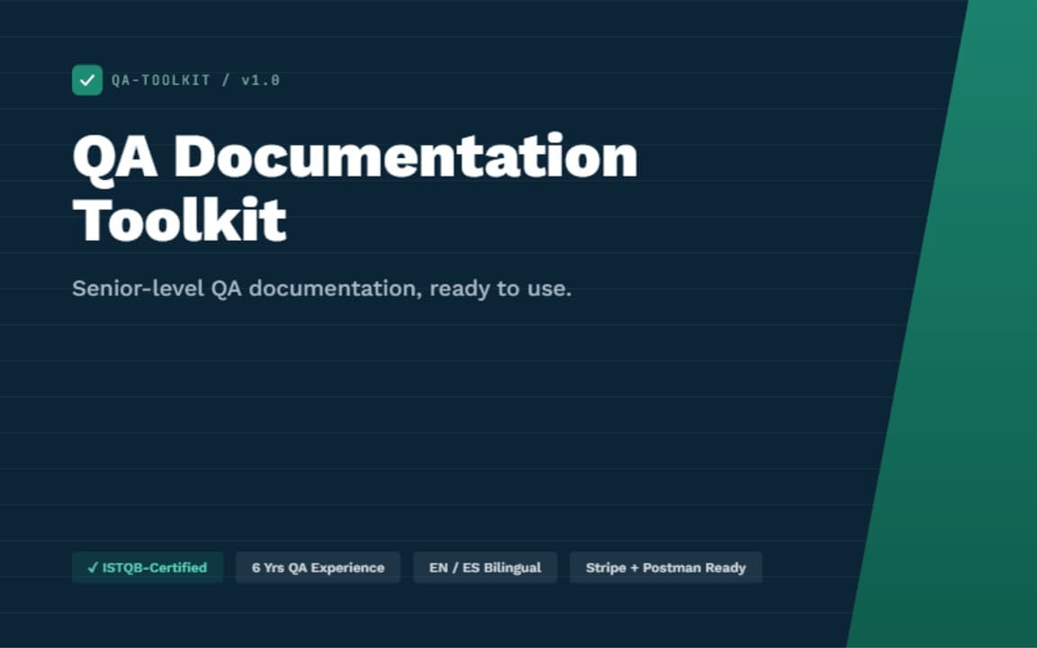QA Documentation Toolkit — Bilingual (EN/ES) Templates + Stripe Testing Kit