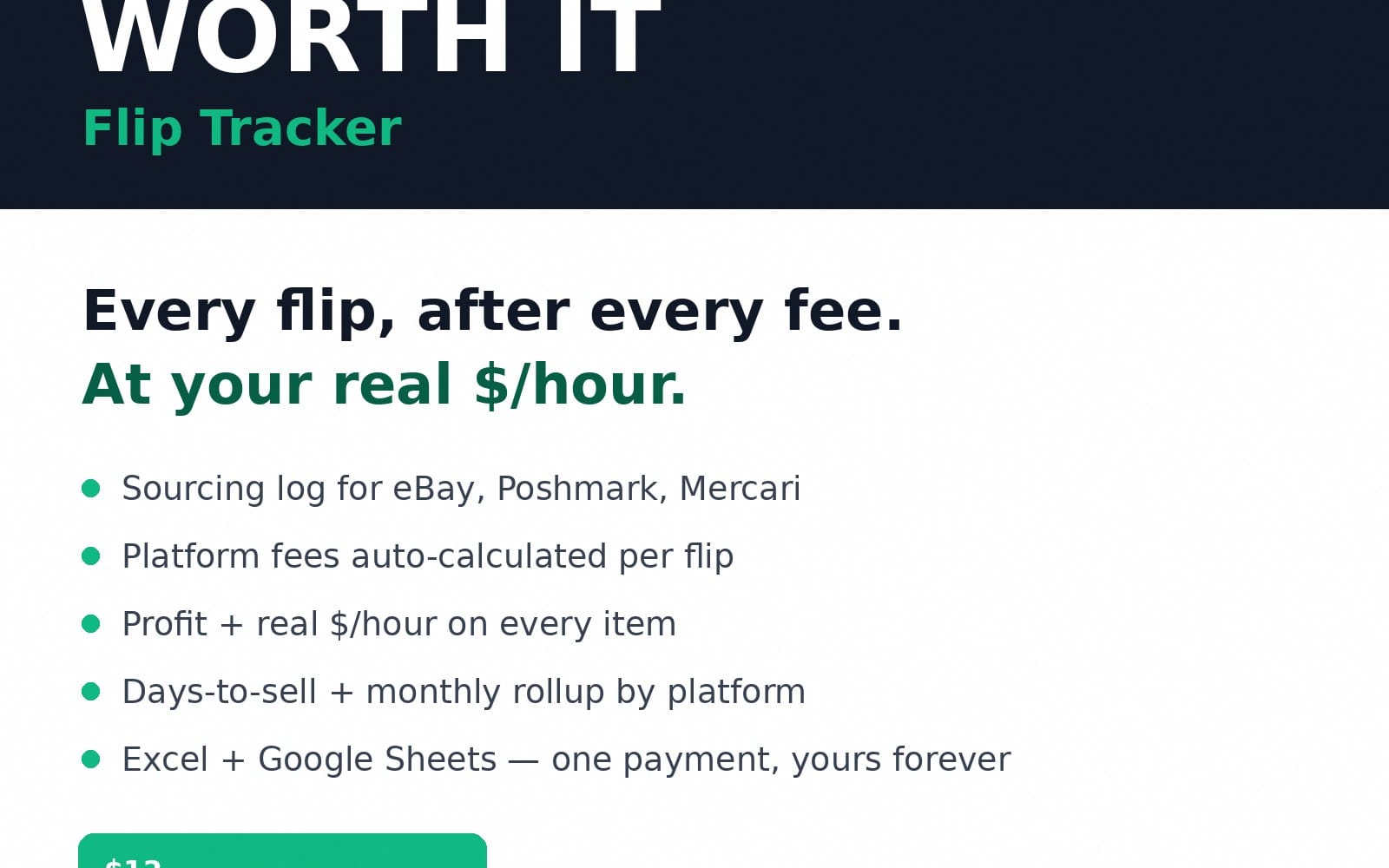 Flip Tracker — Every Flip, After Every Fee, at Your Real $/Hour