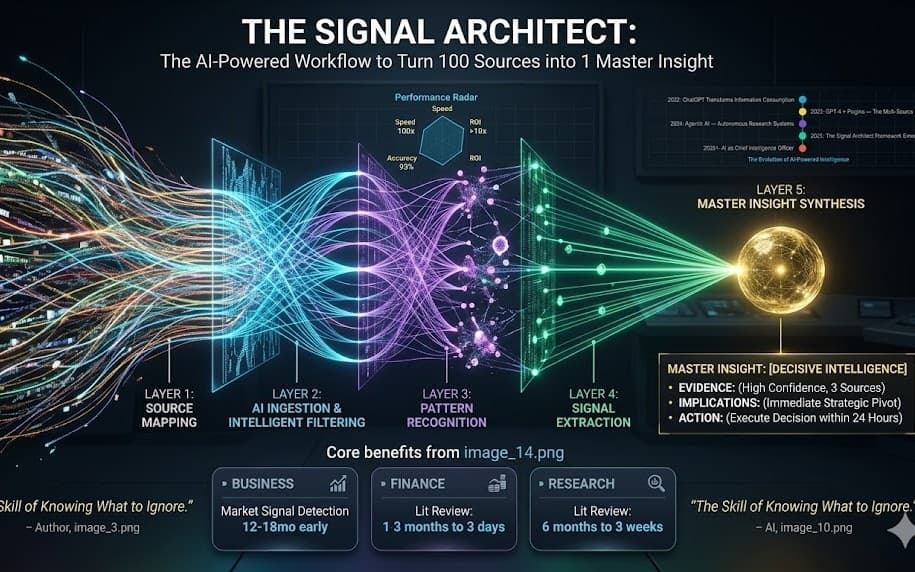 THE SIGNAL ARCHITECT The AI-Powered Workflow to Turn 100 Sources into 1 Master Insight