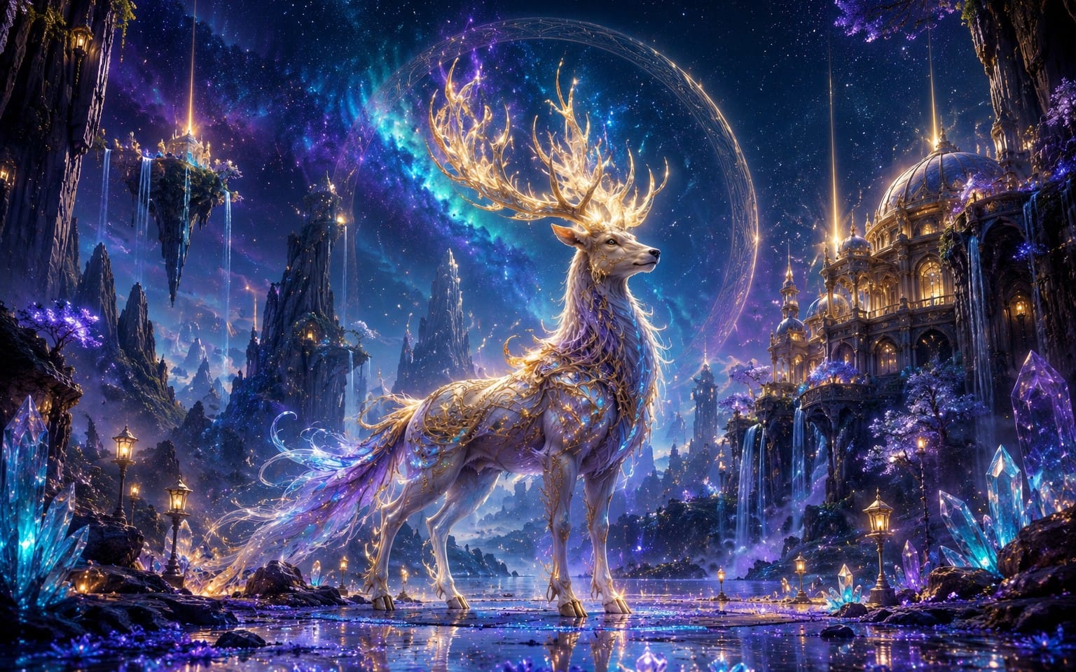 Celestial Stag: Guardian of the Crystal Realm