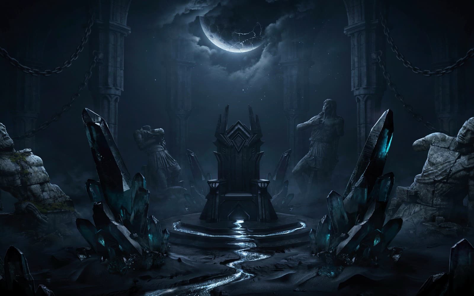 Dark Fantasy Obsidian Throne | Cinematic Gothic Wallpaper