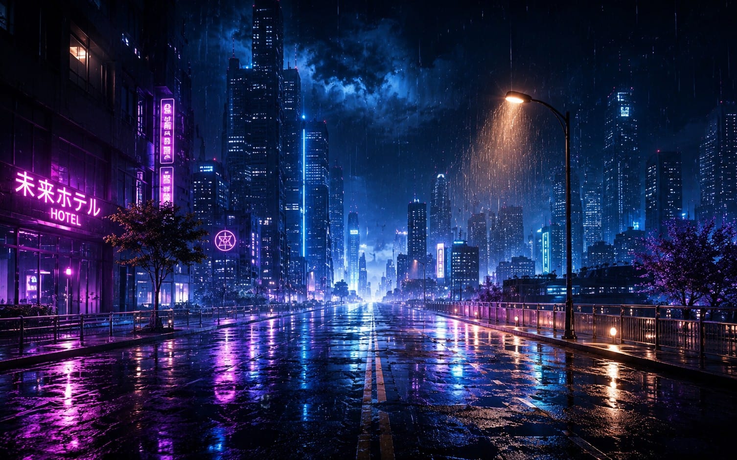 Neon Rainfall — Midnight City