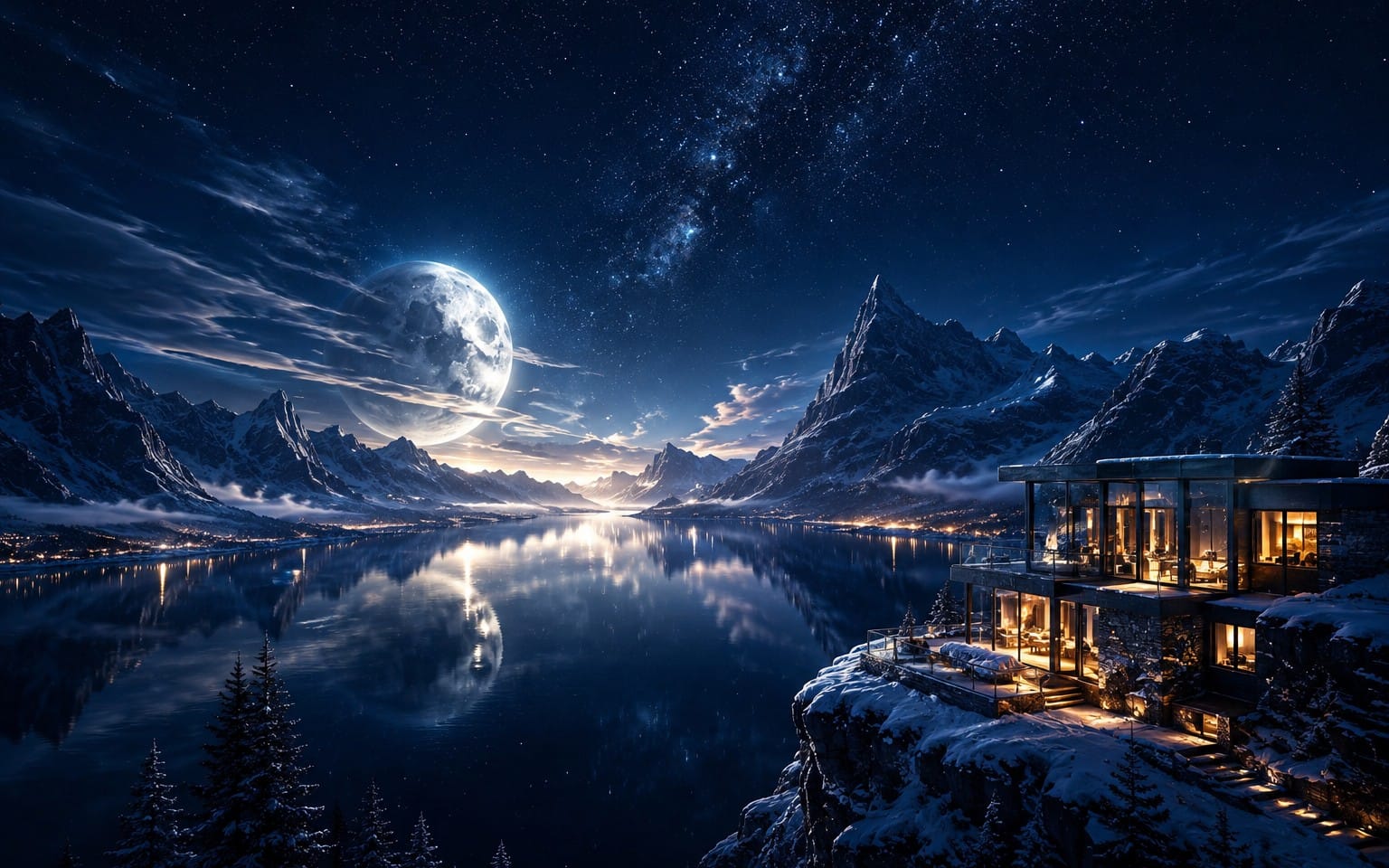 Moonlit Alpenkloster Zuflucht
