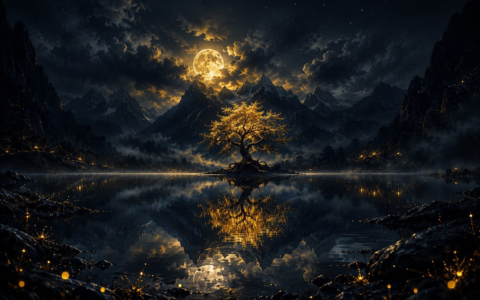 Golden Moonlight Tree