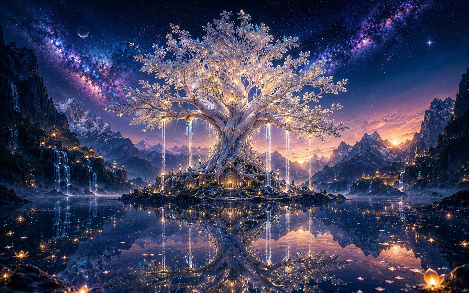Celestial Tree of Dreams – Enchanted Fantasy Landscape