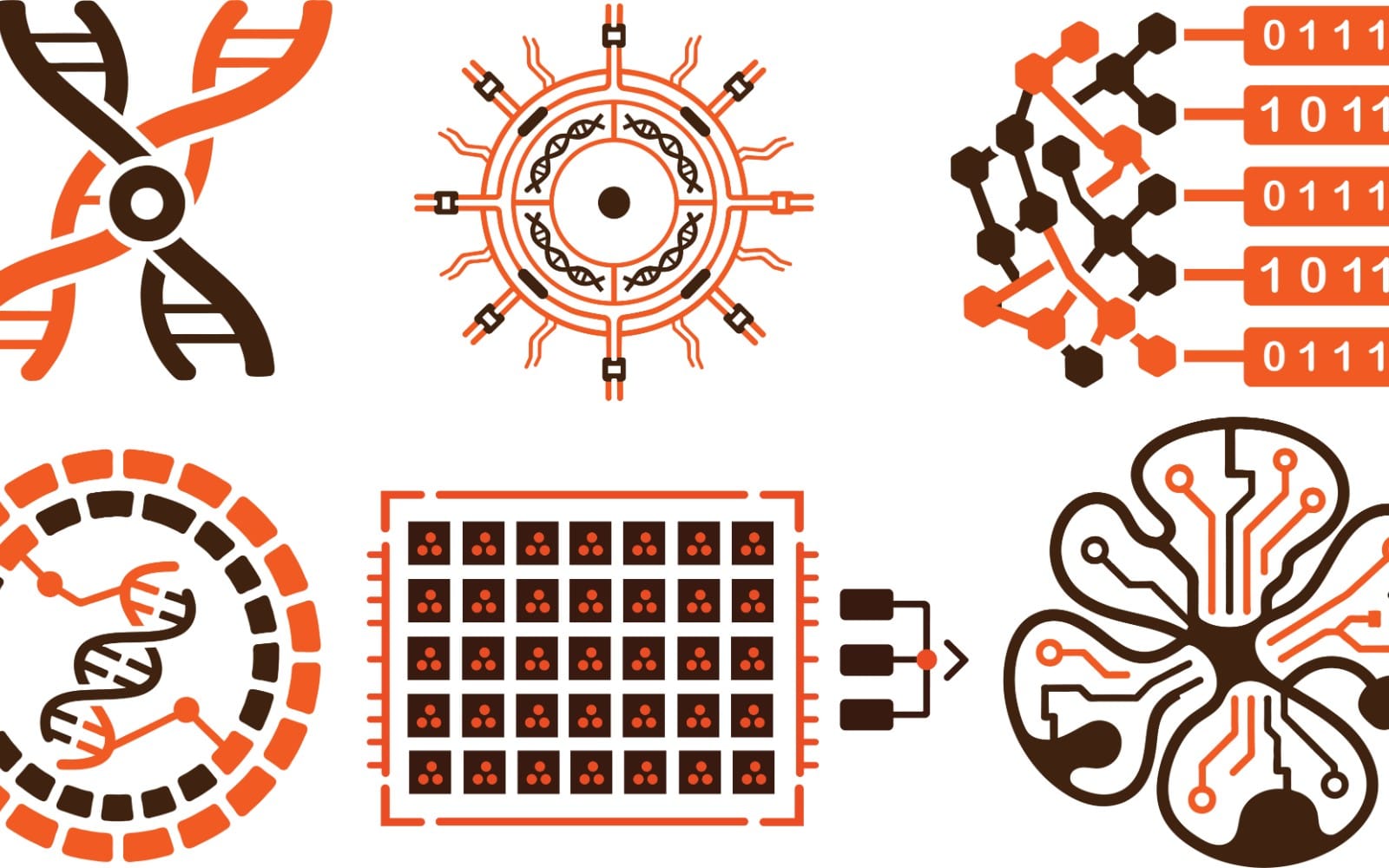 Synthetic Biology and CRISPR Gene Editing Vector Icons Set