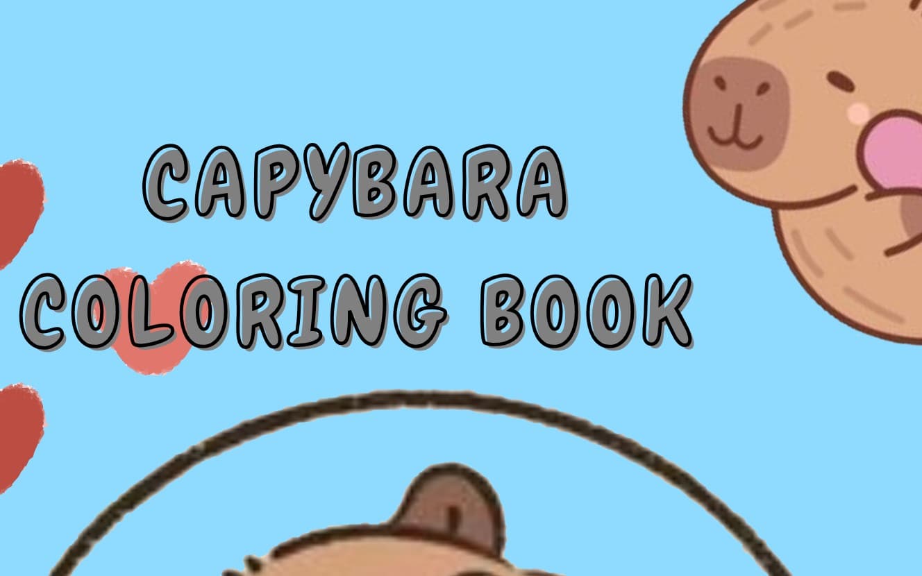 Capybara coloring book