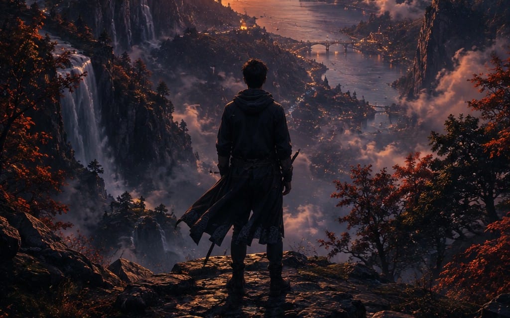 Beyond the Golden Valley — Epic Fantasy Digital Artwork