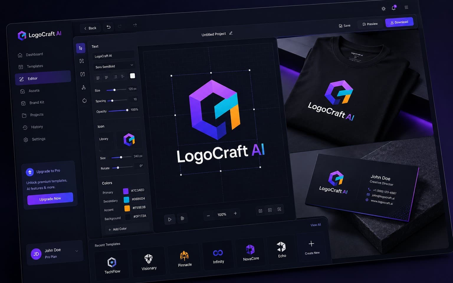 LogoCraft AI. All in one brand.