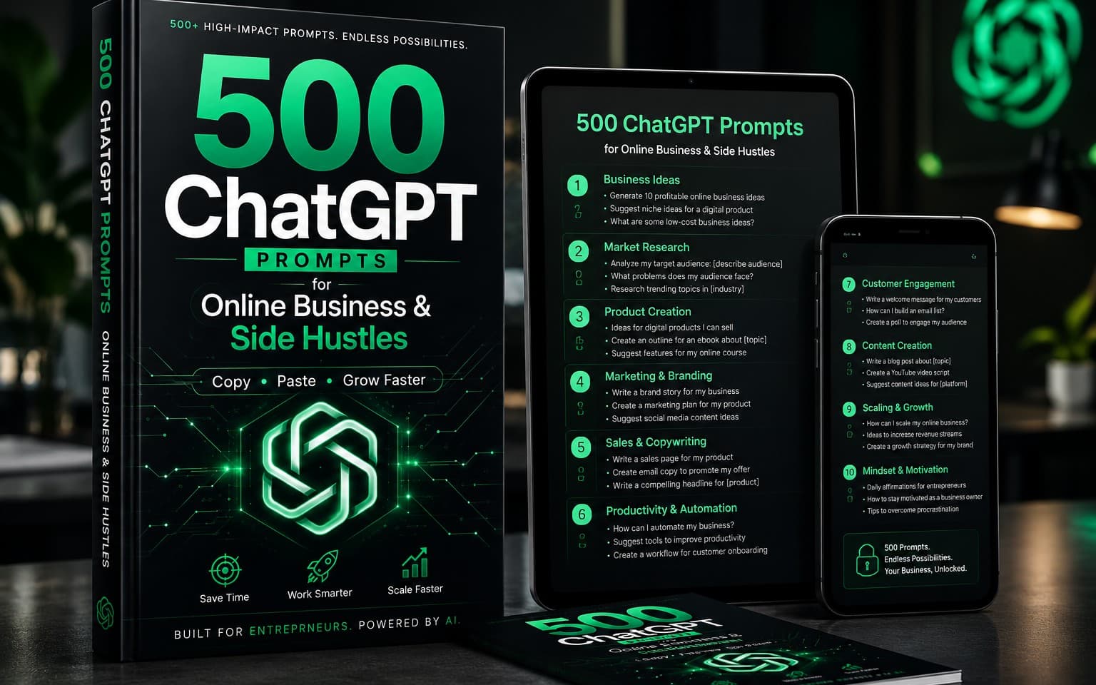 500 ChatGPT Prompts for Online Business & Side Hustles
