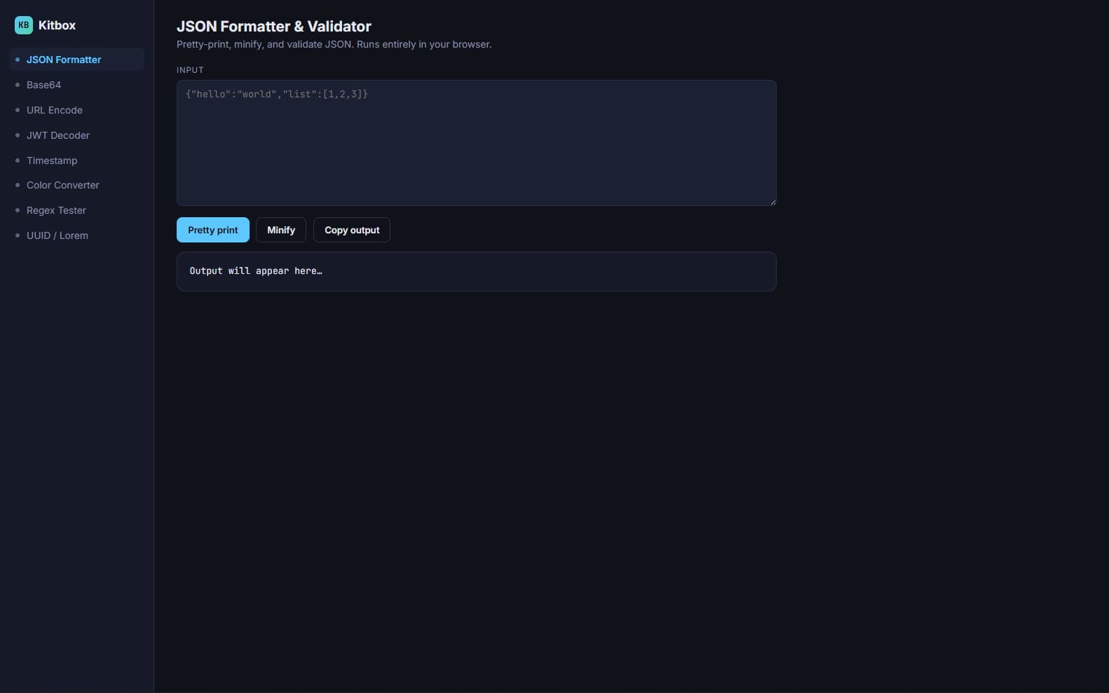 Kitbox — All-in-One Developer Utility Toolbox