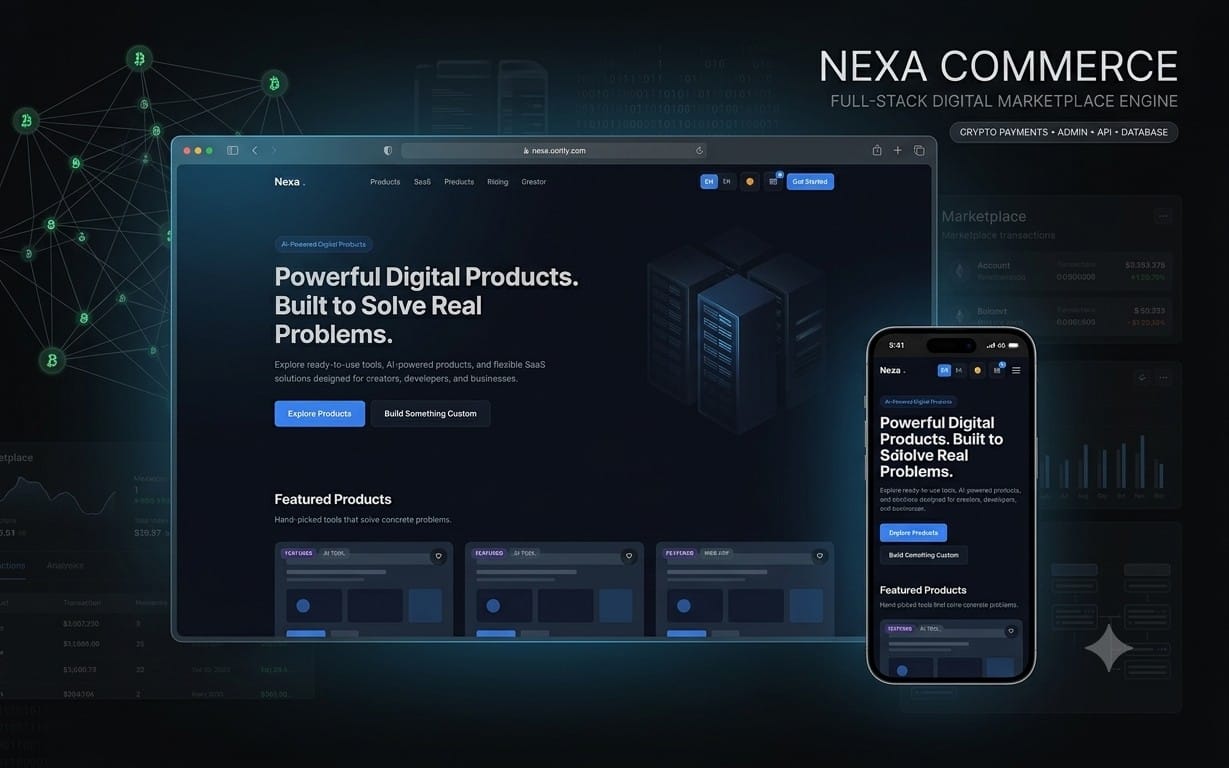 Digital Marketplace Script – Full-Stack Crypto Store | Nexa Commerce
